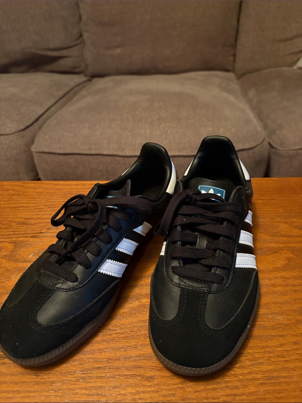 adidas Women's Black Sneakers with White Stripes